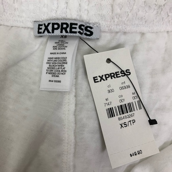 Express White High Waist Crochet Shorts Pull On - Picture 4 of 6